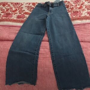 Zara girls high waisted blue jeans
